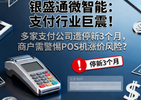 银盛通微智能：支付行业巨震！多家家支付公司遭停新3个月，商户需警惕POS机涨价风险？