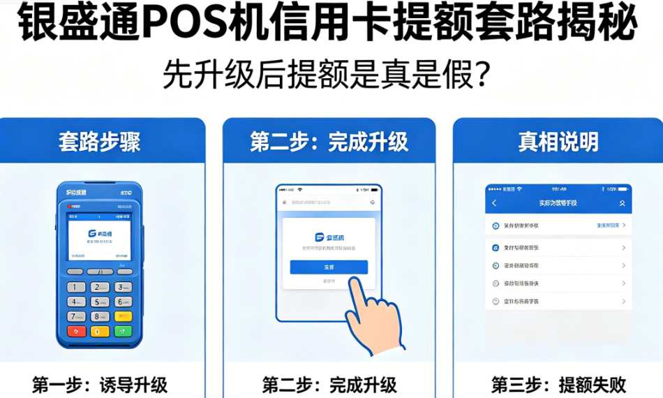 银盛通POS机信用卡提额套路揭秘：先升级后提额是真是假？